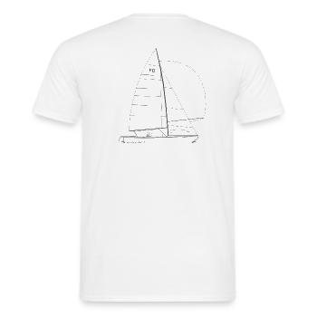 Graphique d'un Hollandais volant FD sur la chemise et la tasse - T-shirt homme - blanc - Dos - AI Model Male 178 dark (178cm)