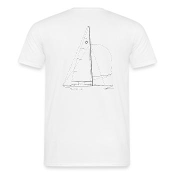 Graphic of a dragon on shirts & mugs - Men's T-Shirt - white - Back - AI Model Male 178 dark (178cm)