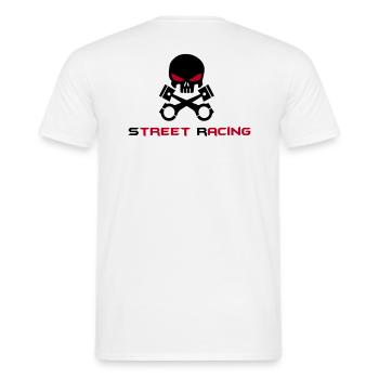 STREET RACING - T-shirt homme - blanc - Dos - AI Model Male 178 dark (178cm)