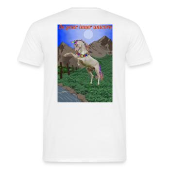 El unicornio es magico - Men's T-Shirt - white - Back - AI Model Male 178 dark (178cm)