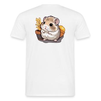 Mignon hamster nain russe | Hamster mignon - T-shirt homme - blanc - Dos - AI Model Male 178 dark (178cm)