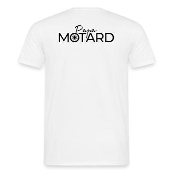 Papa motard - T-shirt homme - blanc - Dos - AI Model Male 178 dark (178cm)