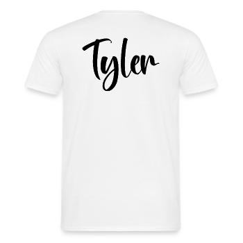 Nom - Tyler - T-shirt homme - blanc - Dos - AI Model Male 178 dark (178cm)