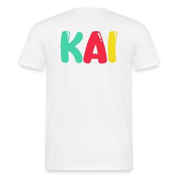 Name - Kai - Men's T-Shirt - white - Back - AI Model Male 178 dark (178cm)