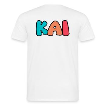 Name - Kai - Men's T-Shirt - white - Back - AI Model Male 178 dark (178cm)