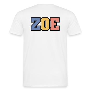 Nom - Zoé - T-shirt homme - blanc - Dos - AI Model Male 178 dark (178cm)
