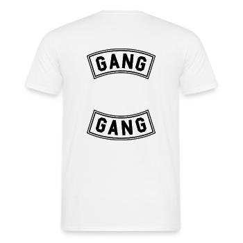 Bannières de gang - T-shirt homme - blanc - Dos - AI Model Male 178 dark (178cm)
