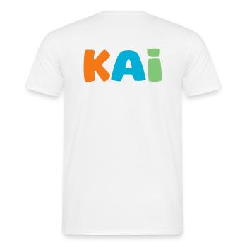 Name - Kai - Men's T-Shirt - white - Back - AI Model Male 178 dark (178cm)