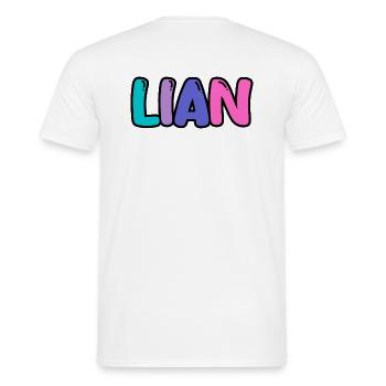 Name - Lian - Men's T-Shirt - white - Back - AI Model Male 178 dark (178cm)