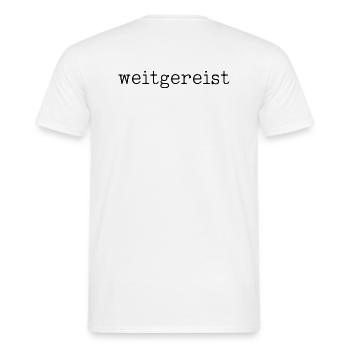 Urlaub reisen Welt Strand Berg Meer glücklich - Männer T-Shirt - Weiß - Hinten - AI Model Male 178 dark (178cm)