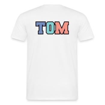 Nom - Tom - T-shirt homme - blanc - Dos - AI Model Male 178 dark (178cm)
