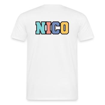 Name - Nico - Men's T-Shirt - white - Back - AI Model Male 178 dark (178cm)