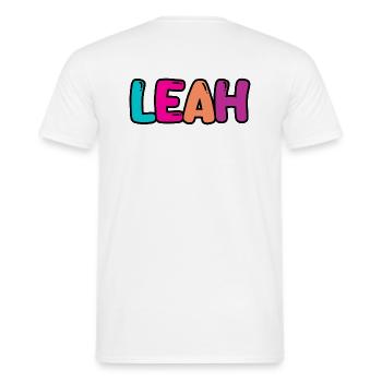 Name - Leah - Men's T-Shirt - white - Back - AI Model Male 178 dark (178cm)