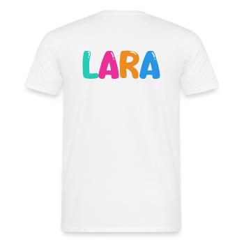 Nom - Lara - T-shirt homme - blanc - Dos - AI Model Male 178 dark (178cm)
