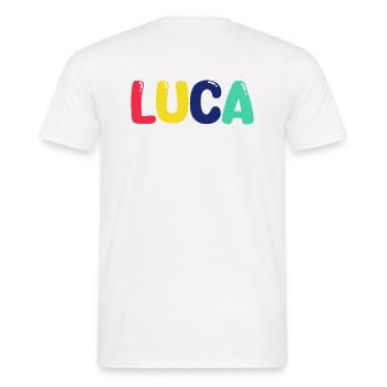 Nom - Luca - T-shirt homme - blanc - Dos - AI Model Male 178 dark (178cm)