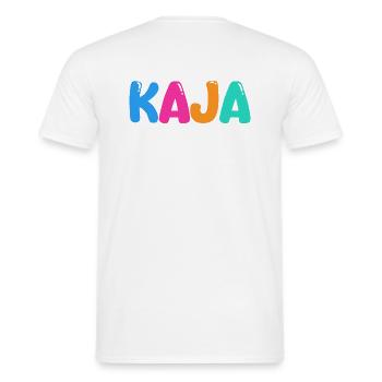 Name - Kaja - Männer T-Shirt - Weiß - Hinten - AI Model Male 178 dark (178cm)