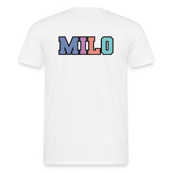 Name - Milo - Männer T-Shirt - Weiß - Hinten - AI Model Male 178 dark (178cm)