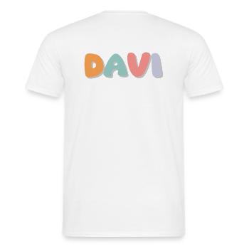 Name - Davi - Men's T-Shirt - white - Back - AI Model Male 178 dark (178cm)