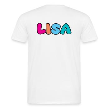 Nom - Lisa - T-shirt homme - blanc - Dos - AI Model Male 178 dark (178cm)
