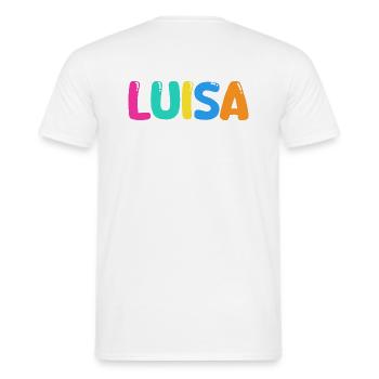 Name - Luisa - Männer T-Shirt - Weiß - Hinten - AI Model Male 178 dark (178cm)