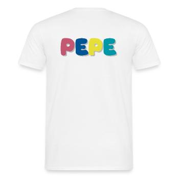 Name - Pepe - Men's T-Shirt - white - Back - AI Model Male 178 dark (178cm)