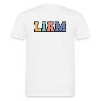 Name - Liam - Men's T-Shirt - white - Back - AI Model Male 178 dark (178cm)