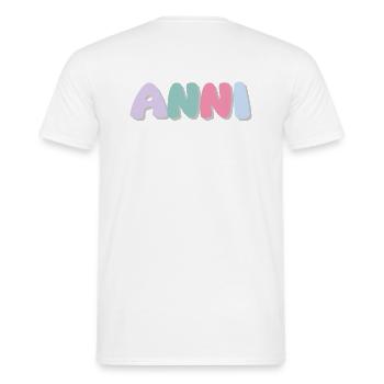 Name - Anni - Men's T-Shirt - white - Back - AI Model Male 178 dark (178cm)