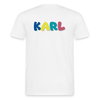 Name - Karl - Männer T-Shirt - Weiß - Hinten - AI Model Male 178 dark (178cm)