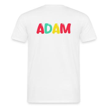 Name - Adam - Männer T-Shirt - Weiß - Hinten - AI Model Male 178 dark (178cm)