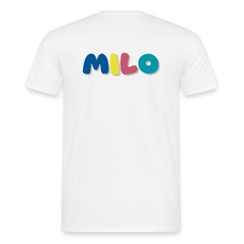 Name - Milo - Männer T-Shirt - Weiß - Hinten - AI Model Male 178 dark (178cm)