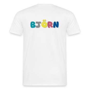 Name - Björn - Men's T-Shirt - white - Back - AI Model Male 178 dark (178cm)