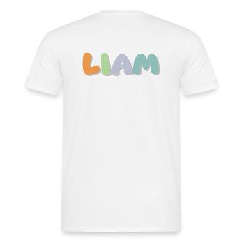 Name - Liam - Men's T-Shirt - white - Back - AI Model Male 178 dark (178cm)