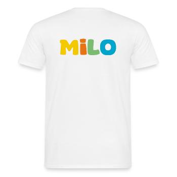 Name - Milo - Männer T-Shirt - Weiß - Hinten - AI Model Male 178 dark (178cm)