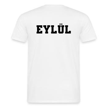 Name - Eylül - Men's T-Shirt - white - Back - AI Model Male 178 dark (178cm)