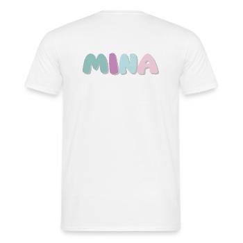Name - Mina - Männer T-Shirt - Weiß - Hinten - AI Model Male 178 dark (178cm)