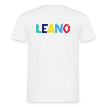 Nom - Leano, - T-shirt homme - blanc - Dos - AI Model Male 178 dark (178cm)