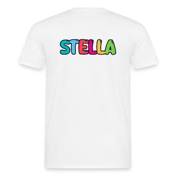 Name - Stella - Men's T-Shirt - white - Back - AI Model Male 178 dark (178cm)