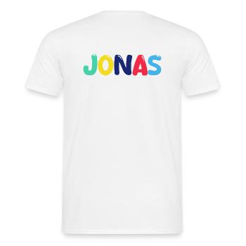 Nom - Jonas - T-shirt homme - blanc - Dos - AI Model Male 178 dark (178cm)
