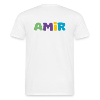 Nom - Amir - T-shirt homme - blanc - Dos - AI Model Male 178 dark (178cm)