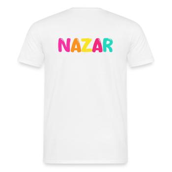 Name - Nazar - Men's T-Shirt - white - Back - AI Model Male 178 dark (178cm)
