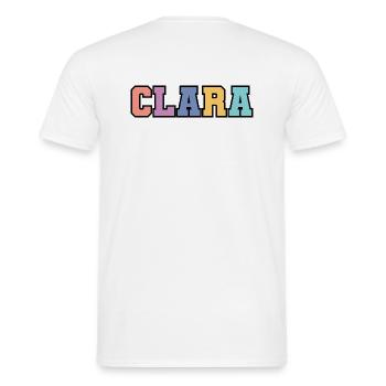 Nom - Clara - T-shirt homme - blanc - Dos - AI Model Male 178 dark (178cm)