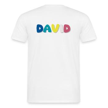 Nom - David - T-shirt homme - blanc - Dos - AI Model Male 178 dark (178cm)