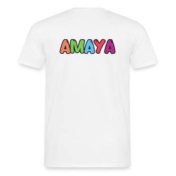 Name - Amaya - Männer T-Shirt - Weiß - Hinten - AI Model Male 178 dark (178cm)