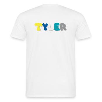 Nom - Tyler - T-shirt homme - blanc - Dos - AI Model Male 178 dark (178cm)