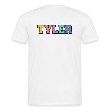 Nom - Tyler - T-shirt homme - blanc - Dos - AI Model Male 178 dark (178cm)