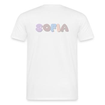 Name - Sofia - Männer T-Shirt - Weiß - Hinten - AI Model Male 178 dark (178cm)