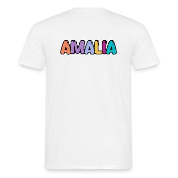 Name - Amalia - Men's T-Shirt - white - Back - AI Model Male 178 dark (178cm)