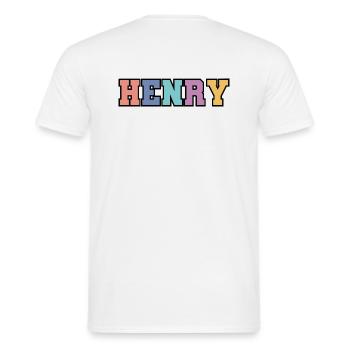 Name - Henry - Men's T-Shirt - white - Back - AI Model Male 178 dark (178cm)