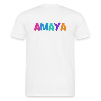 Name - Amaya - Männer T-Shirt - Weiß - Hinten - AI Model Male 178 dark (178cm)