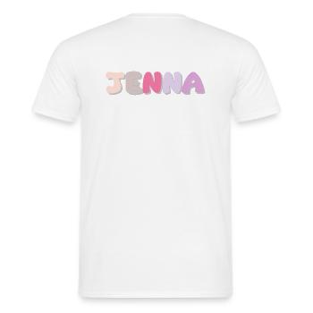 Nom - Jenna - T-shirt homme - blanc - Dos - AI Model Male 178 dark (178cm)